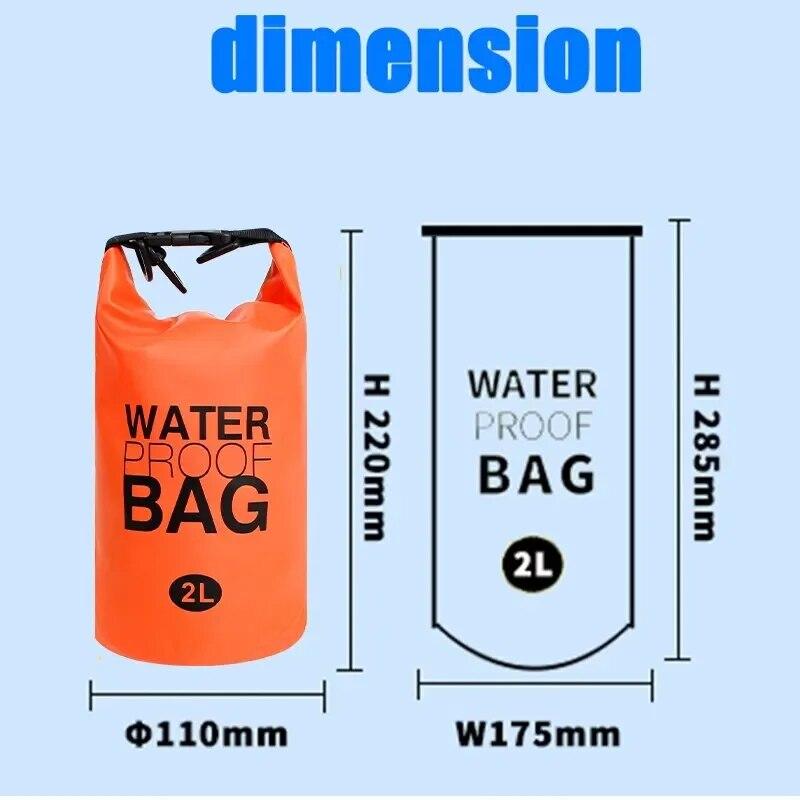 2 Liter Wasserdichter Trockensack Aufbewahrung Schwimmen Kajak Fluss Wandern Schwimmen Segeln Kanu Tauchen Kompression Rucksack