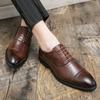 Fashion Men Retro Formal Shoes PU Luxury Business Oversized Party Office Business Block Shoes Red Sole Black Brown Size 38-48 Men Shoes