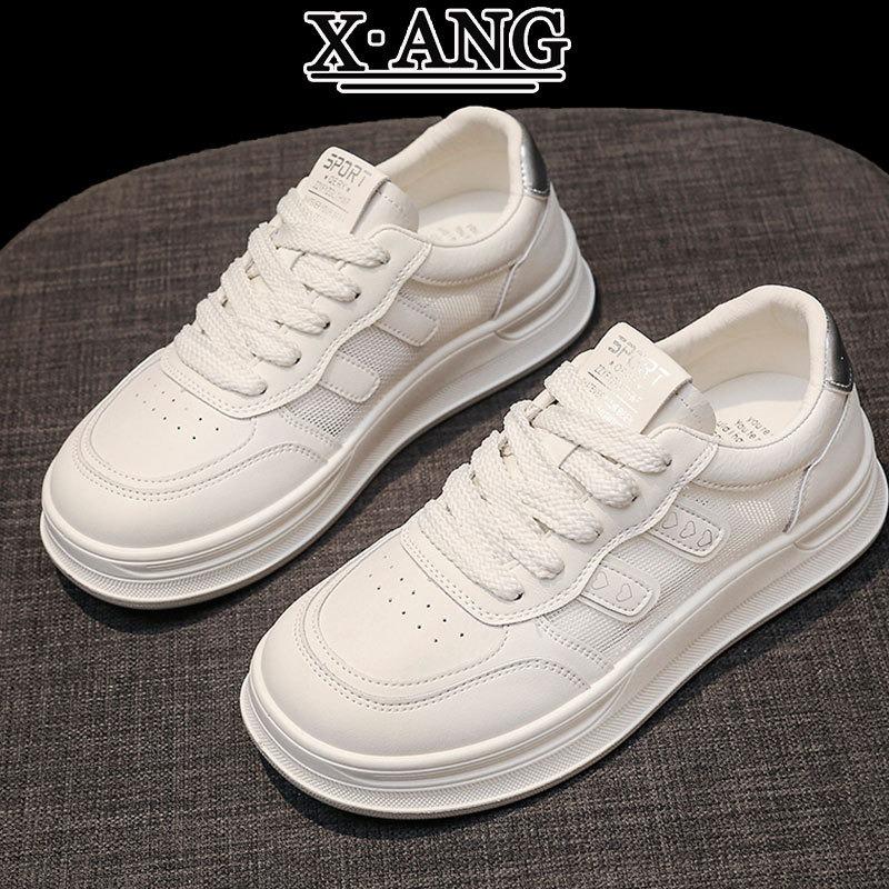 Leather Little White Shoes Children Versatile Soft Sole Not Tired Feet Single Shoes Spring and Summer New Breathable Mesh Casual Board Shoes