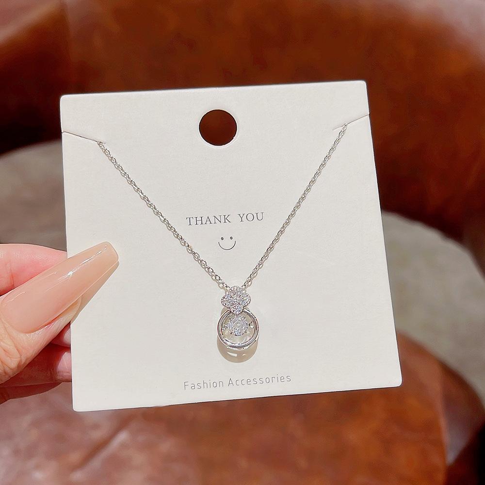 Minority Design Smart Necklace Feminine Simplicity Inlaid Zircon Pendant Clavicle Chain Geometric Neck Chain Jewelry