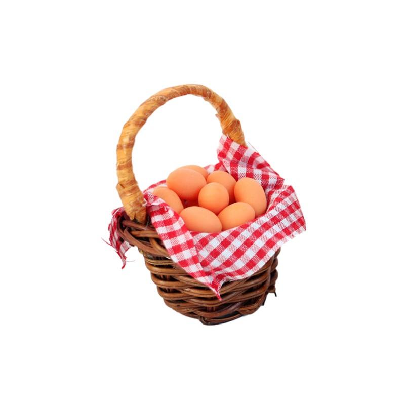 12Pcs Mini Egg With Basket Kitchen Food 112 16 Dollhouse Miniature Accessories