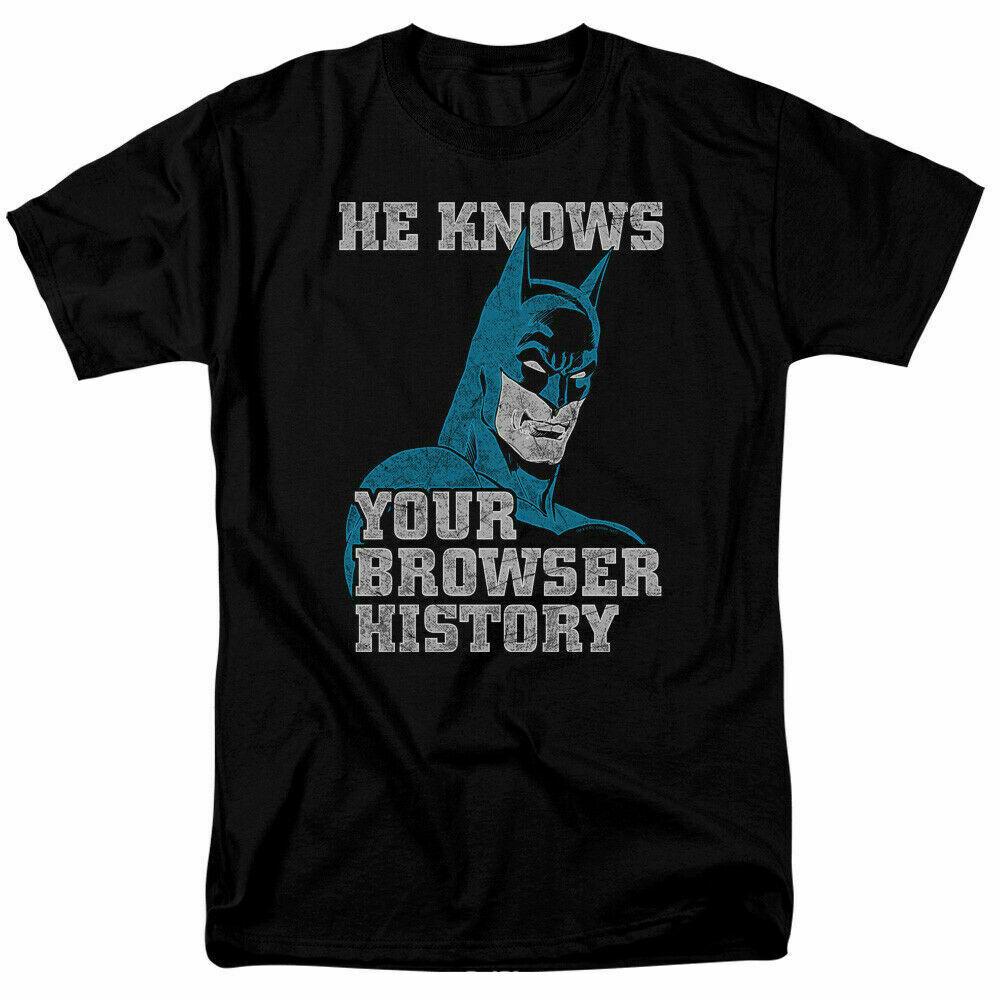 26 Batman Knows T Shirt Licensed Comic Book Tee Black Unisex T-Shirt XXL