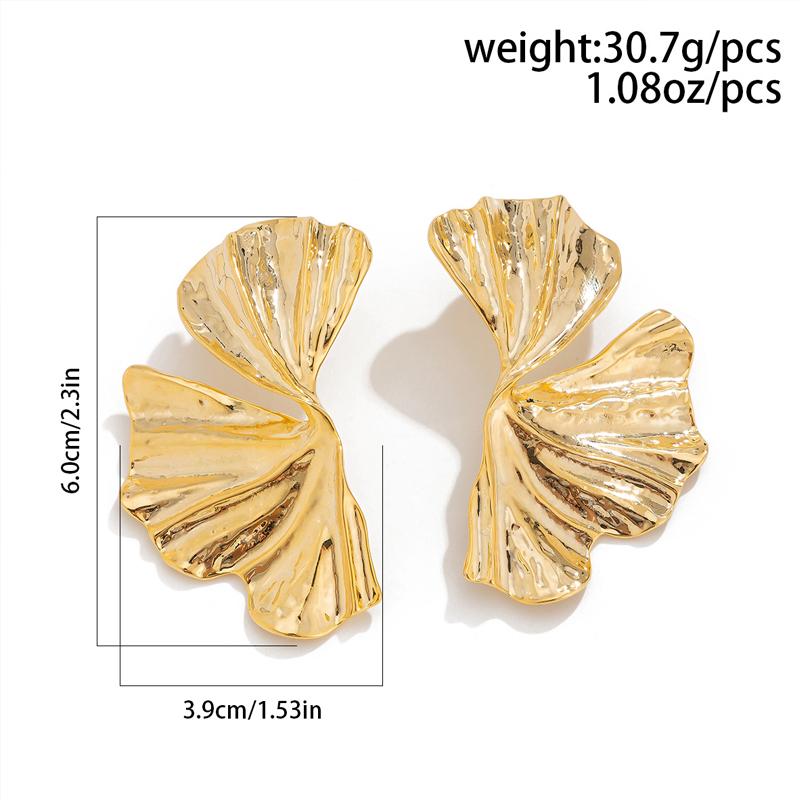 Exaggerated Colorful Drip Oil Large Flower Stud Earrings for Women Bohemia Metal Double-Layer Floral Earrings Holiday Jewelry