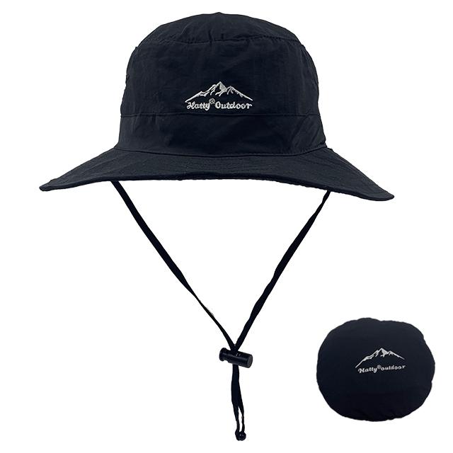 Customized Cooling Fisherman Black Bucket Hat Pocket Quick Dry Outdoor Hat with String 57-62 чёрный