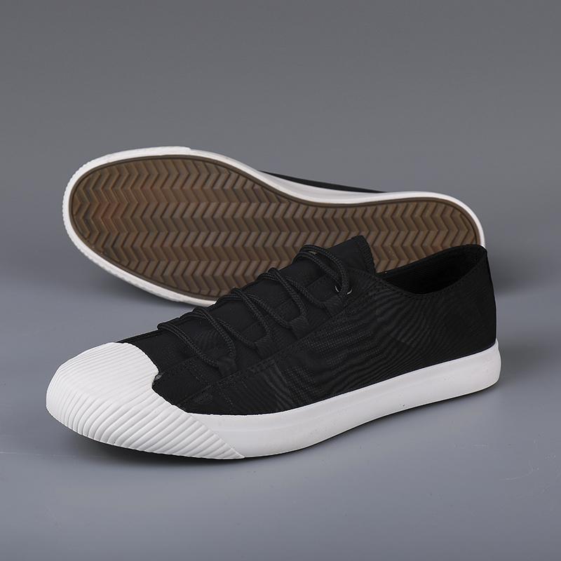 Holfredterse Men Casual Flat Canvas Shoes Lace Up Breathable Comfortable Shoes Spring Autumn Lightweight 9322 Black/Grey/Green