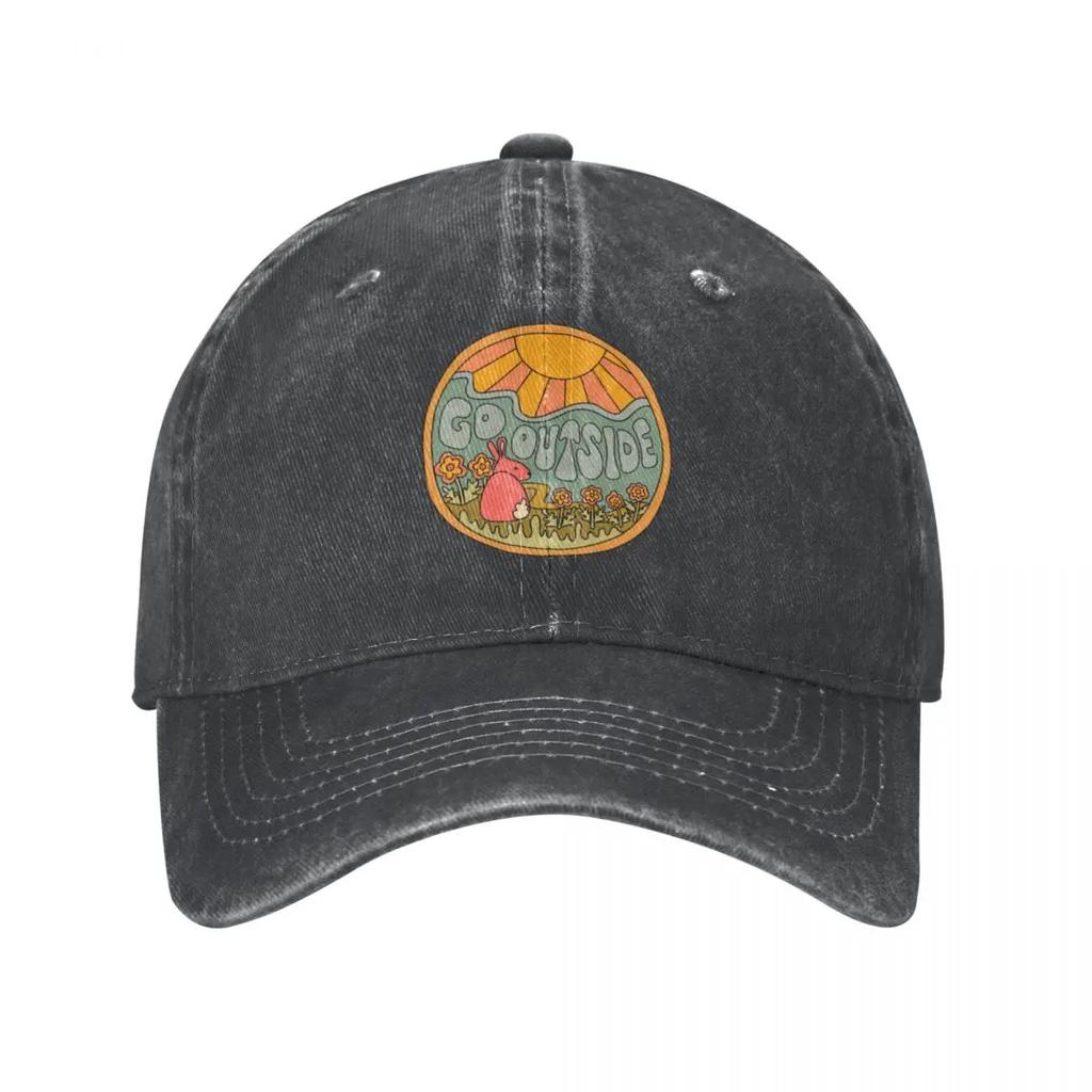 Go Outside Baseball Cap Beach Outing Snap Back Hat Golf Hat Women Men'S