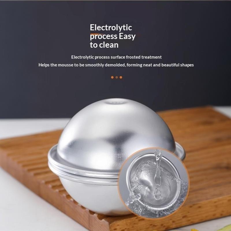 Alliage d'Aluminium Daifuku Dessert Boule Ronde Moule à Gâteau Demi-cercle Tartelettes aux Œufs Pudding Crème Glacée Fondant Moules Gadgets de Cuisson