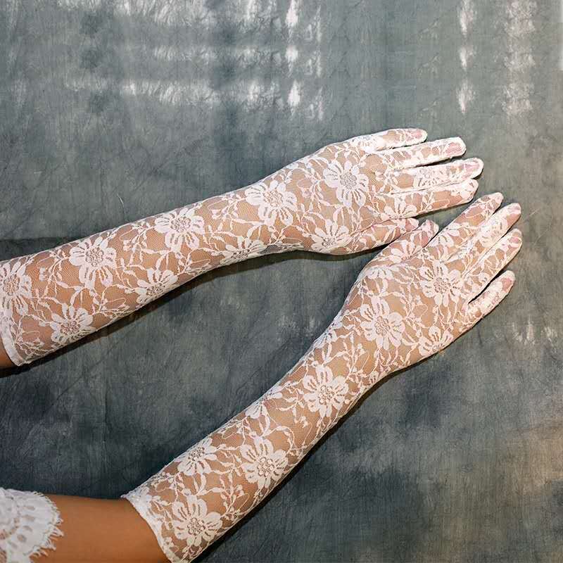 Fashion Lace Wedding Gloves Etiquette Sunscreen Gloves Long Sunscreen Gloves