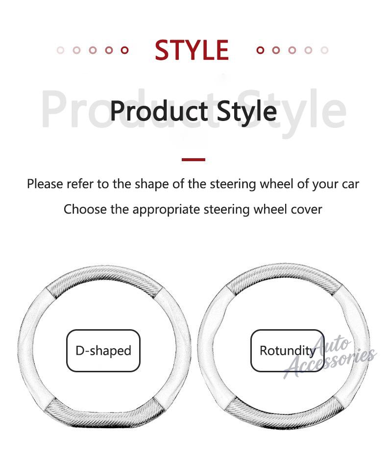 ABCDGA1 Carbon Fiber Leather Car Steering Wheel Cover AntiSlip for KIA Sportage Ceed Sorento Cerato Optima Picanto Rio Soul K3 K5 Stonic