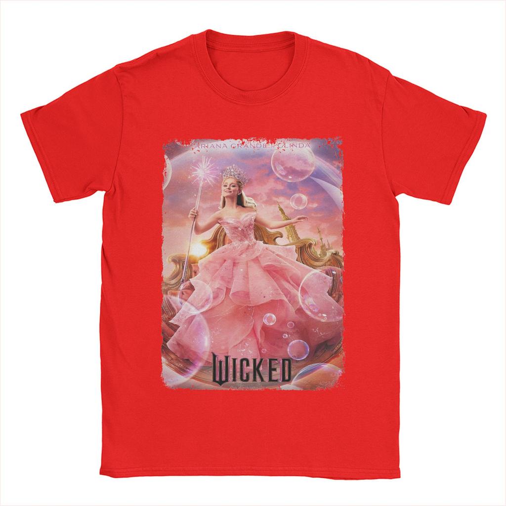 Wicked Fantasy Movie T-Shirts Men Elphaba Glinda Leisure Cotton Tees Crewneck Short Sleeve T Shirt Printed Clothing