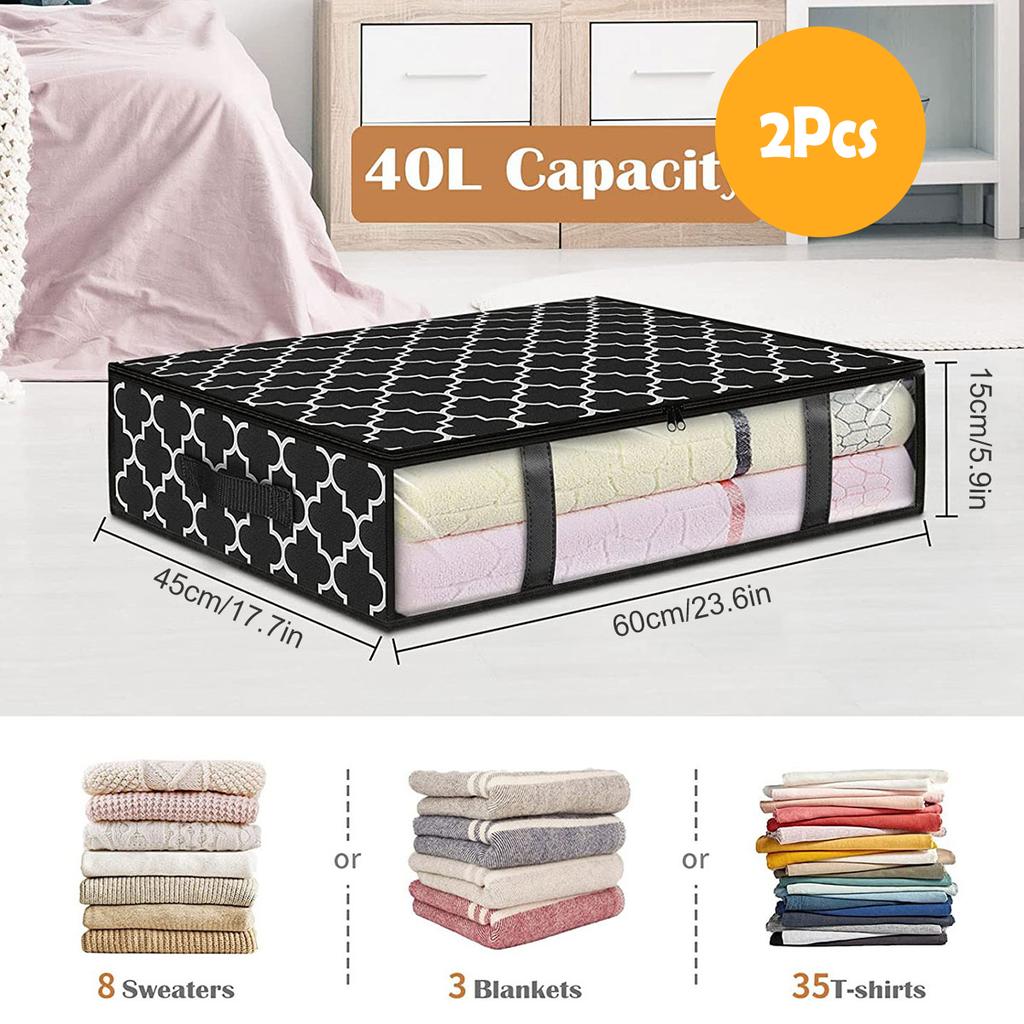 Aufbewahrungsbehälter unter dem Bett Schrankorganisatoren und Aufbewahrungsboxen Faltbare Unterbett-Aufbewahrungstaschen für Decke Bettdecke Bettwäsche Laken