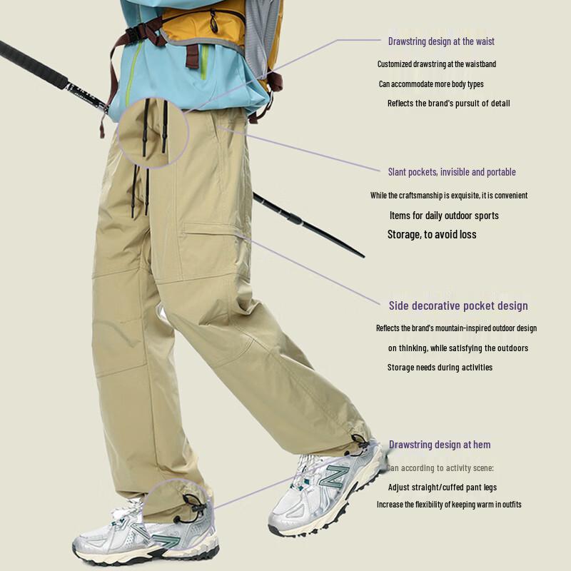 JEEP SPIRIT Men's High-Street Outdoor Windproof Waterproof Casual Pants