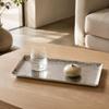 Hammered Rectangular Tray Low-Height Metal Silver-Tone for Dresser