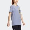 Adidas X National Geographic Logo Print Round Neck Short Sleeve T-Shirt Women Tops Silver-Grey Violet IC1996
