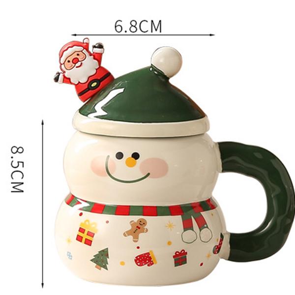 Christmas Themed Ceramic Mug with Lid