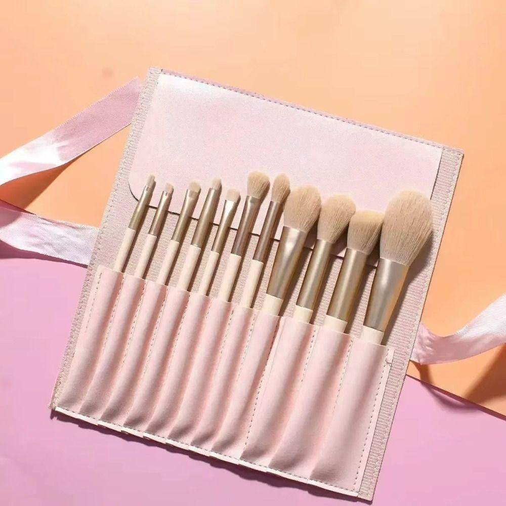 11pcs Professional Cosmetic Brushes Set Soft-bristled Brush Foundation Brush Eyebrow Eyelash Gift