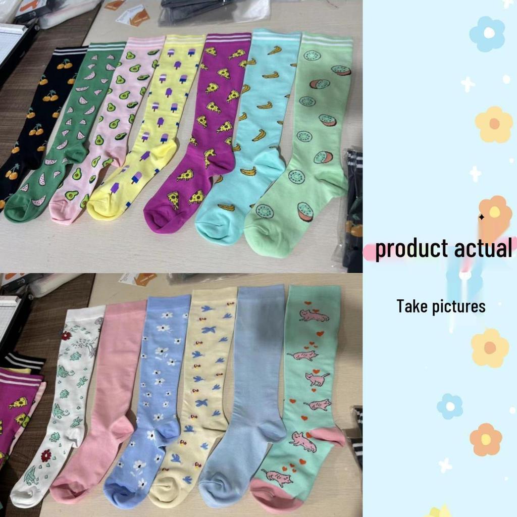 6-Pack Patterned Sports Compression Calf Socks for Running