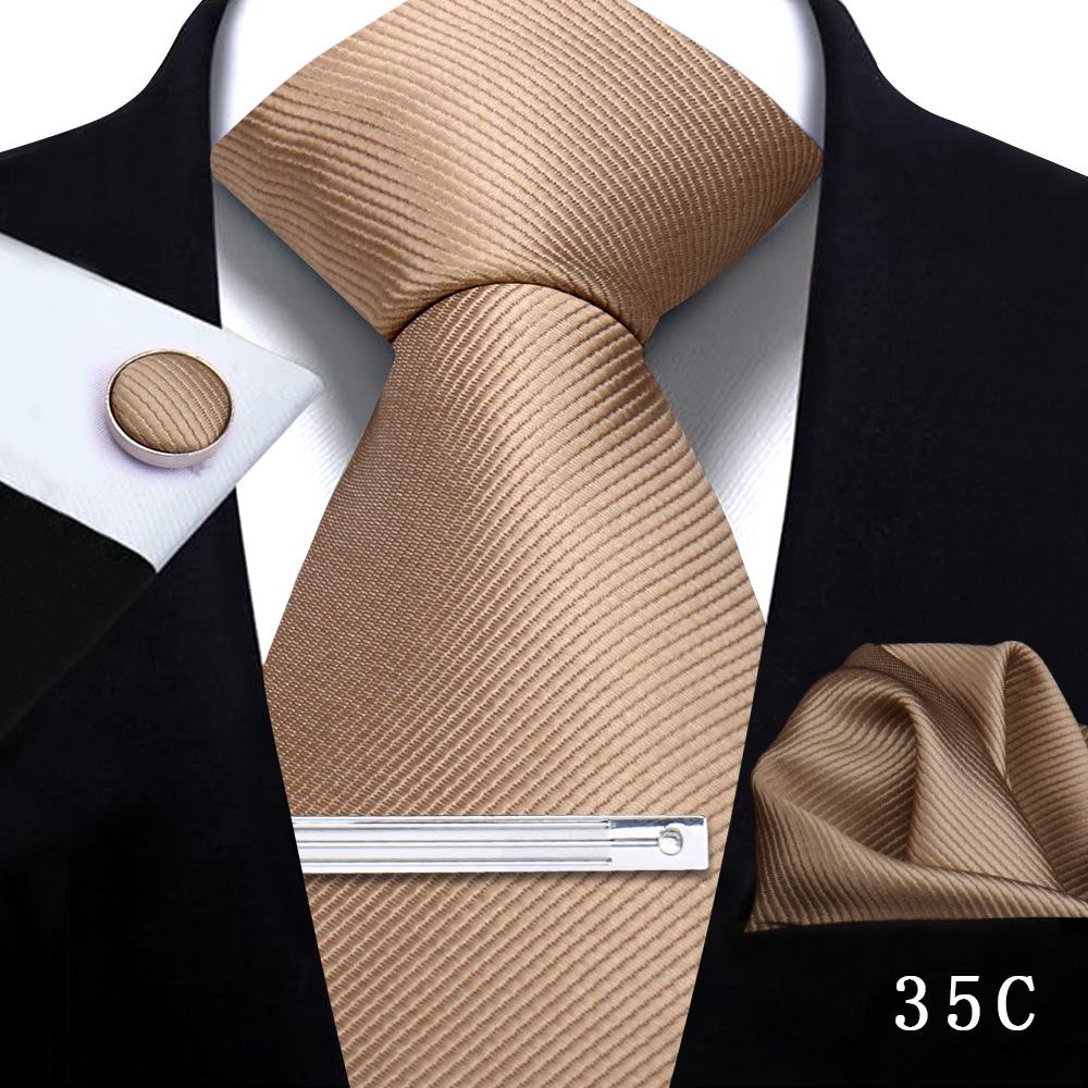 

Men s Red & Black Striped Long Tie & Pocket Square Set for Weddings & Banquets