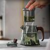 500ML Glass Teapot with Infuser Wood Handle Heated Resistant Kung Fu Tea Kettle with Lid Transparent Glass Puer Tea Pot Teaware