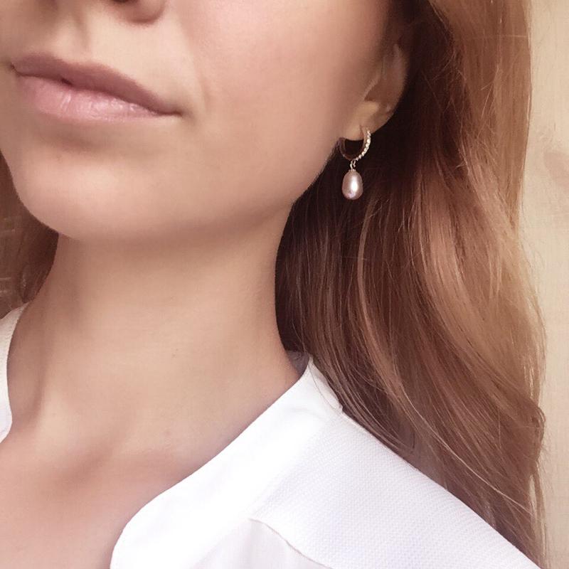 Trend Silver 925 Natural Freshwater Women's Pearl Earrings 2023 White Pink Purple Black