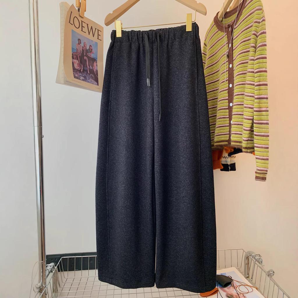 Women's Plus Size Elastic High Waist Wide Leg Harem Pants with Velvet - Autumn & Winter Collection
