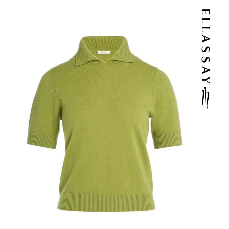ELLASSAY Elegant Collared Cashmere Pullover