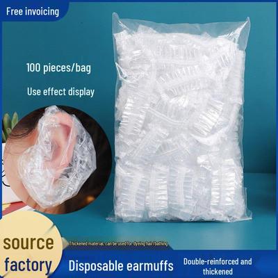 Waterproof Disposable Ear Covers for Piercing, Bathing, Shampooing, Hair Dyeing - 100 Pieces