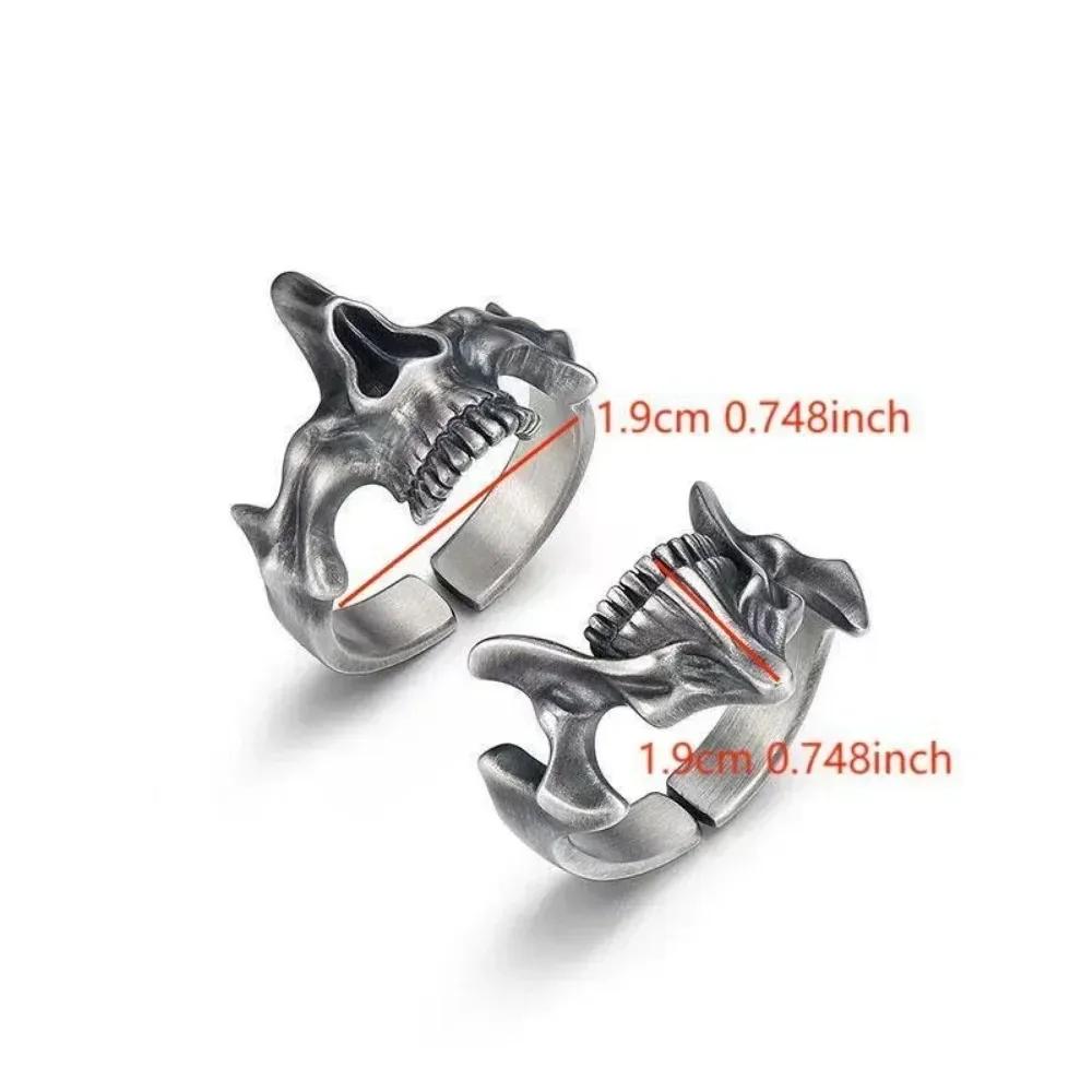 Vintage Gothic Steel Skull Mask Rings Skull Mask Design Finger Ring Set for Men Women Creative Punk Rings