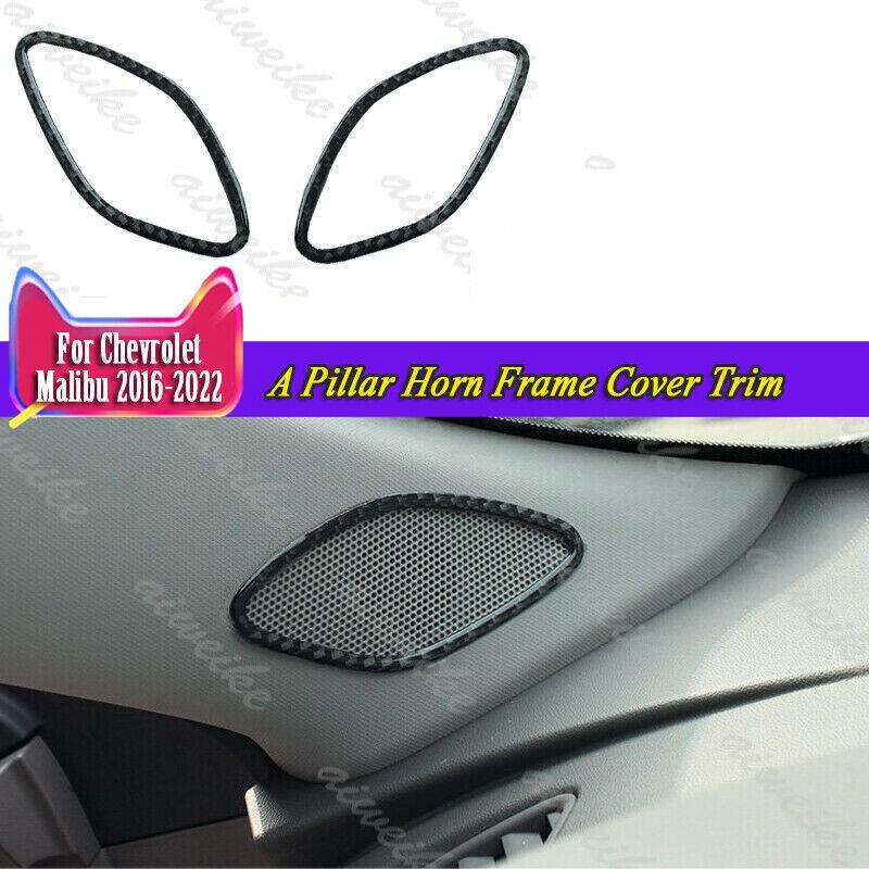 Carbon Fiber Style A Pillar Horn Frame Cover Trim For Chevrolet Malibu 2016-2024