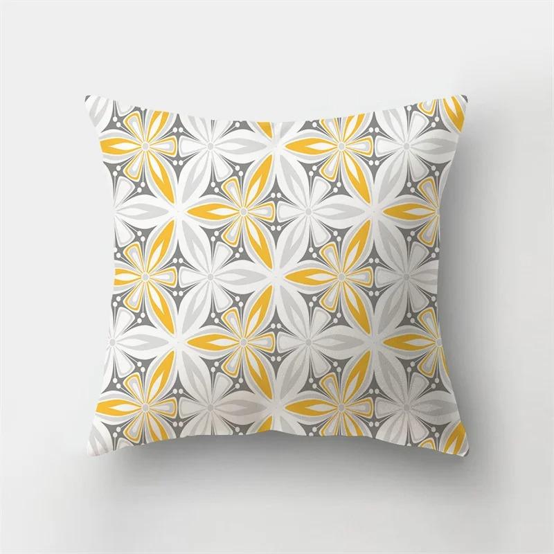 Yellow Cartoon Print Decorative Pillowcase Living Room Office Ornaments Home Pillowcase