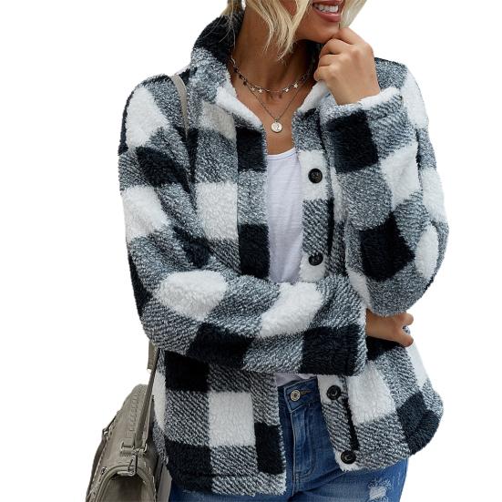 fluffy checkered jacket