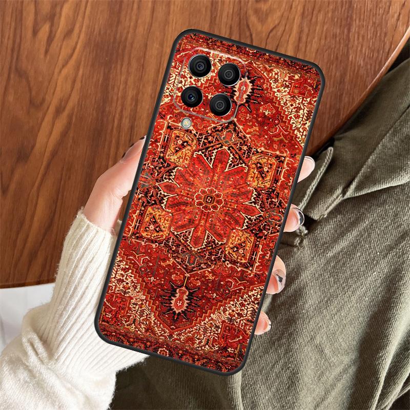 Persian Carpet Floral Pattern Case For Samsung Galaxy M13 M33 M53 M15 M35 M55 M06 M16 M36 M56 M31 M12 M32 M52 M14 M34 M54