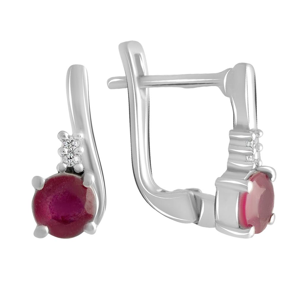 Silver Earrings with Natural Ruby 1.348ct (2127574)