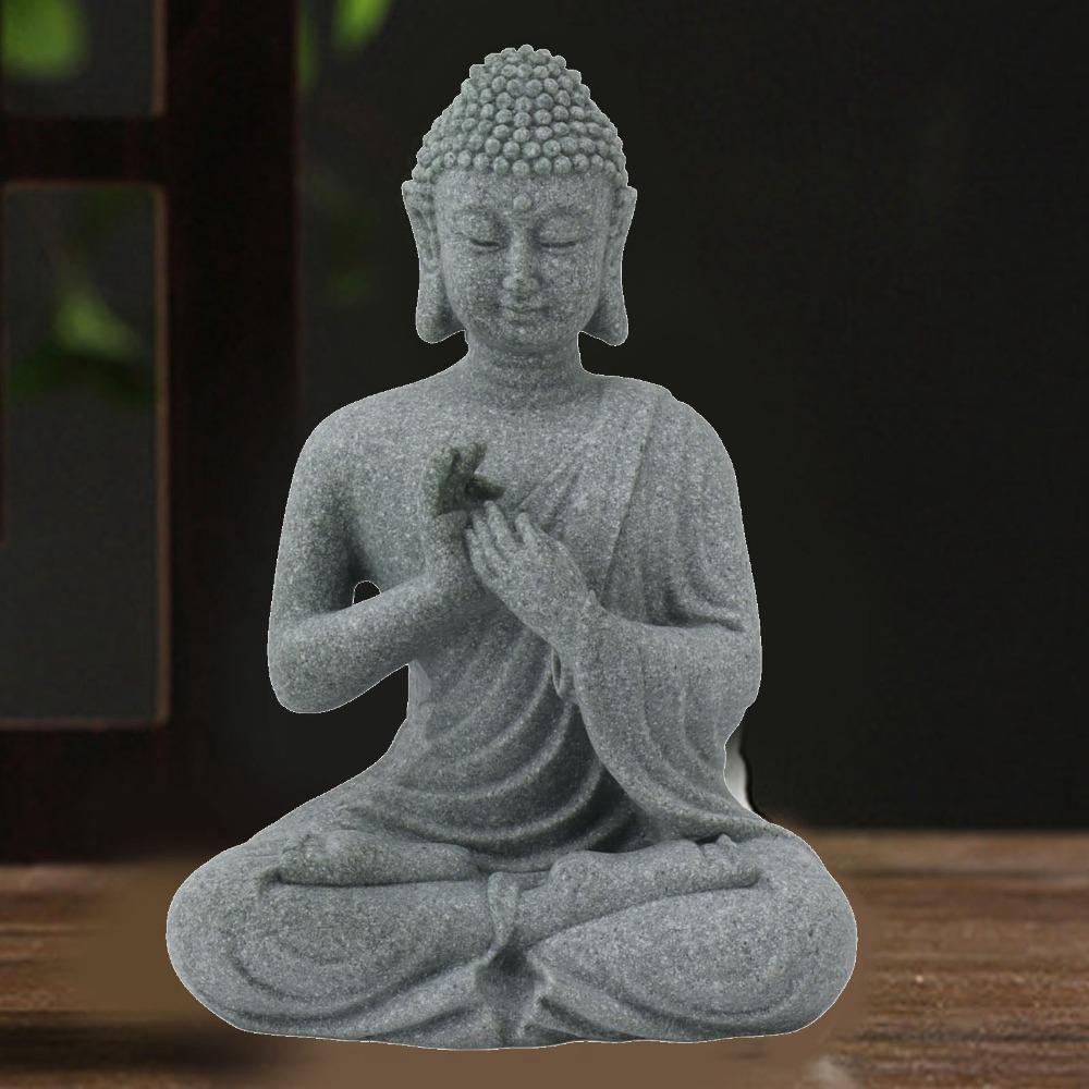Grey Oriental Stone Carving Ornament Courtyard Sandstone Figurine  Indoor Study Shelf Decoration