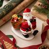 Holiday Festive Decoration Santa Claus Candy Tabletop Ornament Christmas Bowl Resin with Storage Figurine Slot