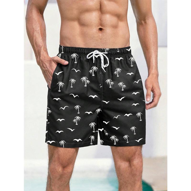 New Men's Board Shorts Swim Shorts Swim Trunks Drawstring Elastic Quick Dry Short Beach Hawaiian Casual Swimming Beach Shorts