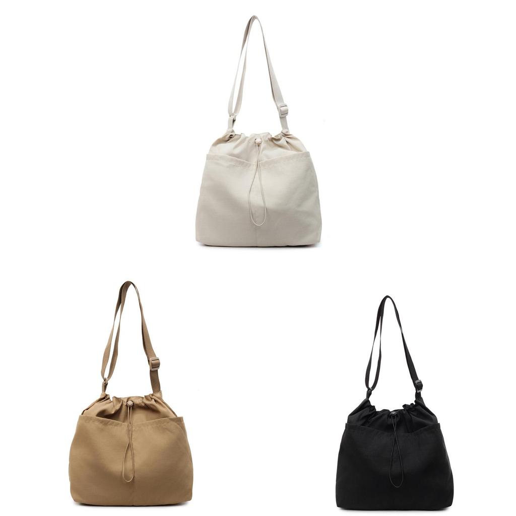 Soft Nylon Vertical Shape Shoulder Bag With Flap Closure For Daily Outings