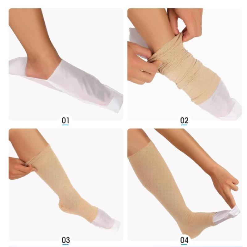 1/4 Pcs Easy Slide Open Toe Compression Sock Aid Assist Putting On Fast Slip Stocking Applicator For Men Women Disabled Elderly