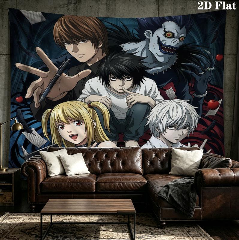 Tapeçaria de Parede Death Note Pendente Estético de Parede Manta de Tecido Impressa Tapeçarias Decorativas Para Quarto Sala de Estar Decoração de Casa