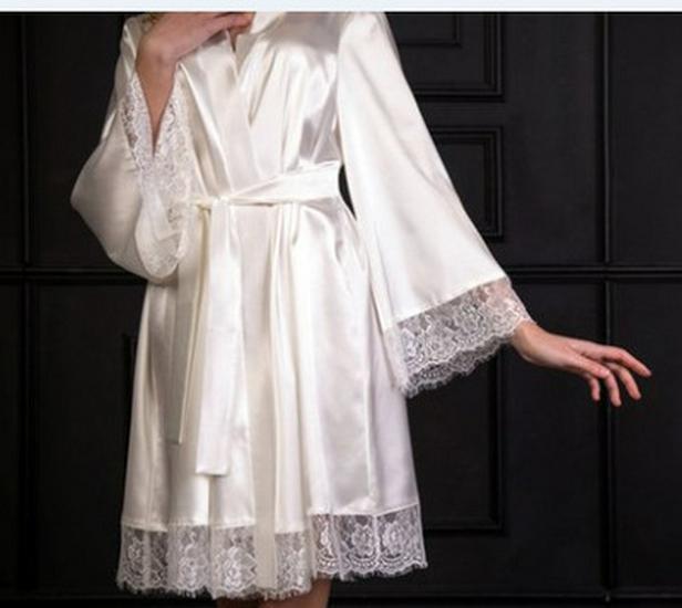 Satin Women's Sexy Plus Size Silk Robe Lingerie Sleep Dress