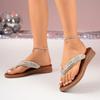 Fashion Flip Flops Women's New Heightened Fashion Versatile Comfortable Summer Non-slip Platform Rhinestone Clip-in Slippers