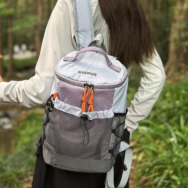 Outdoor Sports Bag Unisex Contrast Color Stitching Backpack Lightweight Travel Backpack