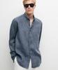Masimodutti Regular Fit Pinstripe 100% Linen Shirt
