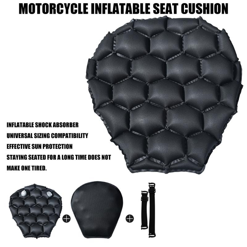 Breathable Motorcycle Seat Cushions with Adjustable Air Chamber & Foldable Design Universal Air Seat Pad for Easy Storage