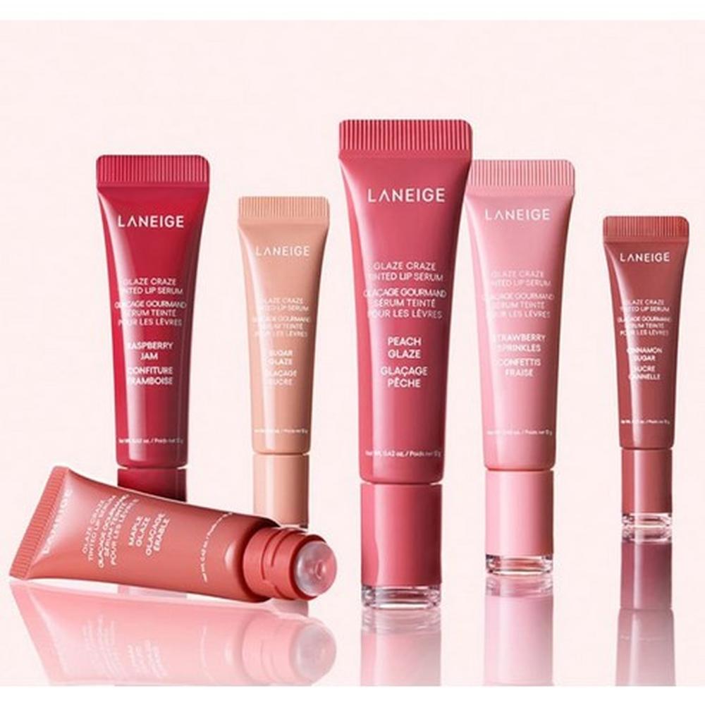 LANEIGE Glaze Craze Tinted Lip Serum 12g - Peach Glaze - Hydrating Glossy Lip Care, Korean