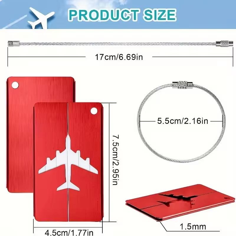 Aluminum Luggage Tag Anti-theft Steel Ring Durable ID Marker for Travel Suitcase Duffel Bag Backpack