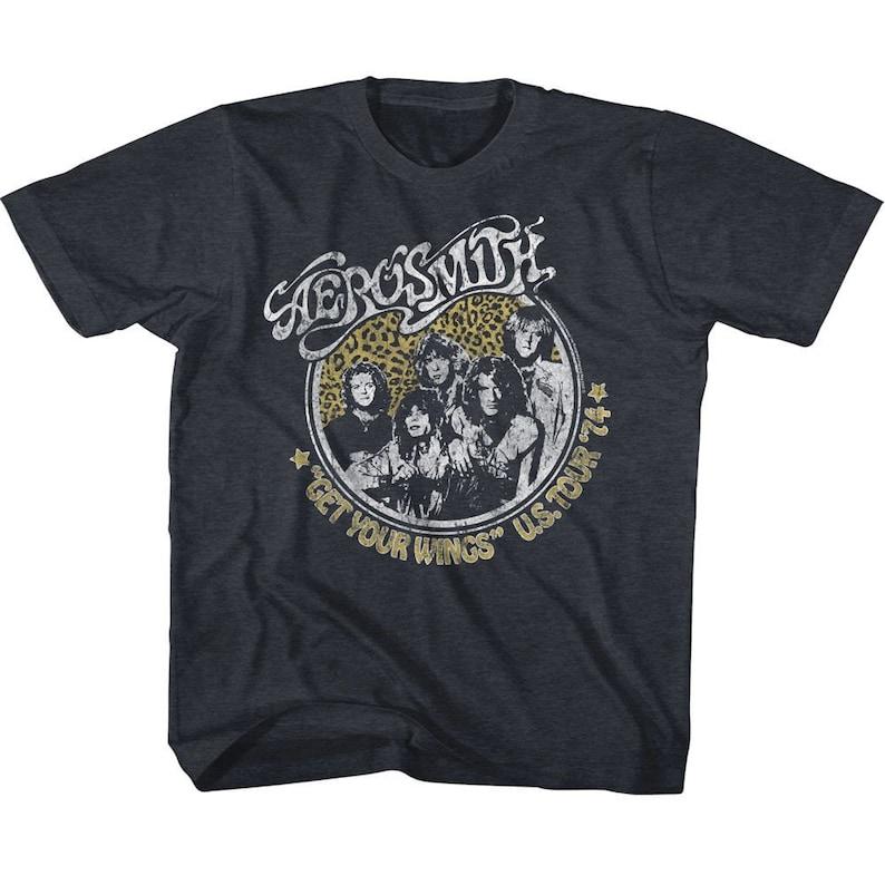 Aerosmith Get Your Wings Vintage Navy Youth T-Shirt 140