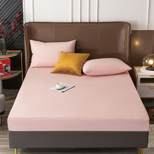 Levivel Elastic Velvet Bed Cover Bed Sheets Set Padded Mattress Cover Soft Queen King Solid Color 150 /160x200 For