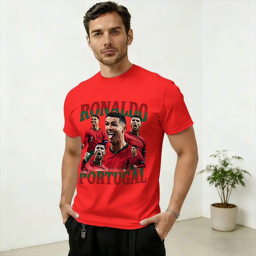 Football Legend 2026 Ronaldo TShirts for Unisex Novelty Cotton Tees Round Collar Short Sleeve T Shirt Big Size Clothes