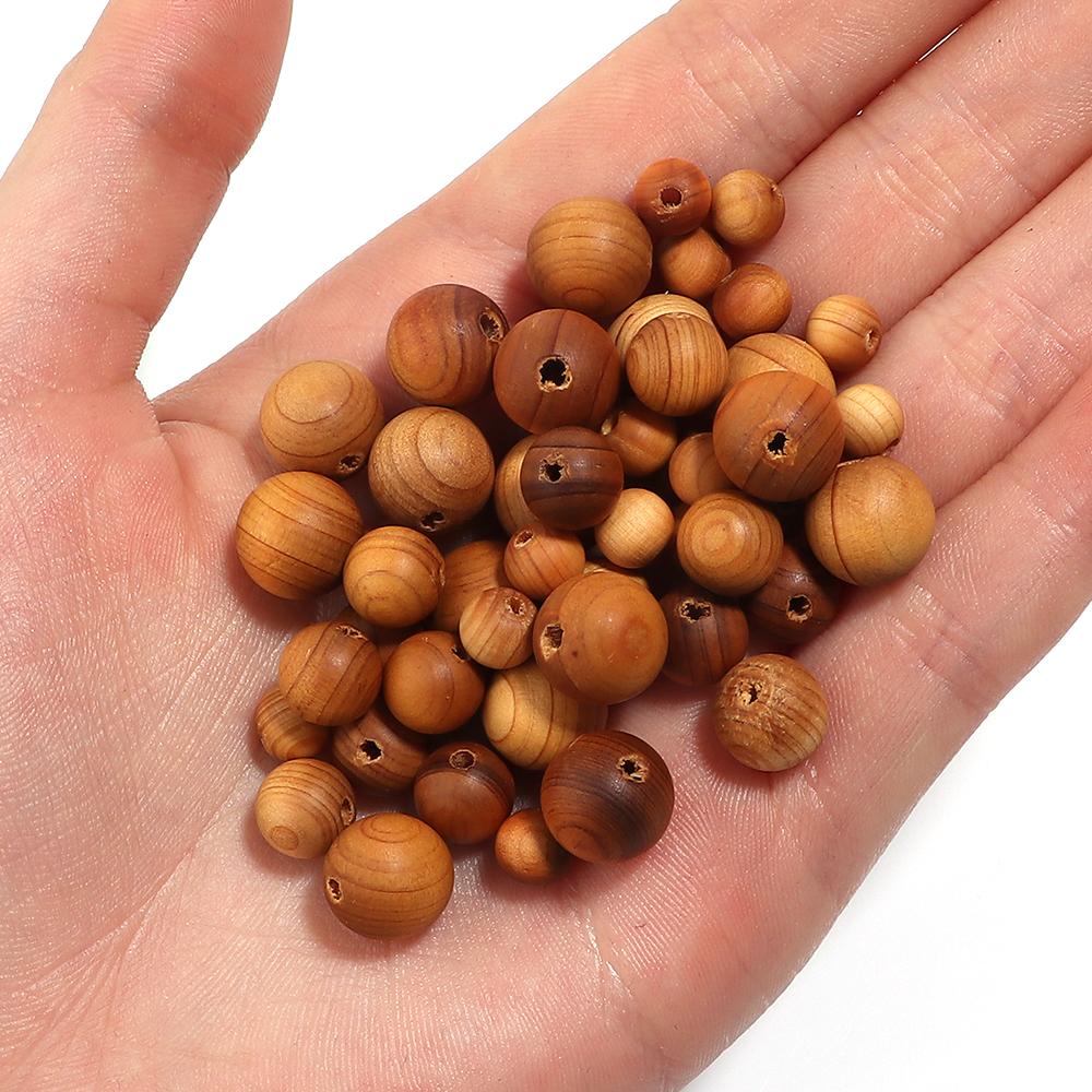 30-100pcs Natural Wooden Beads 6/8/10mm Thuja Round Loose Spacer Wood Beads With Aroma For DIY Jewelry Making Braceelts Necklace